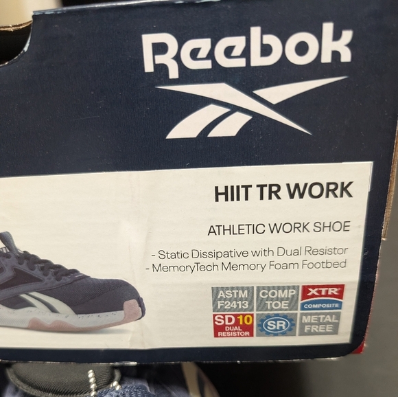 Reebok Blue and Pink HIIT TR Safety Comp Toe Athletic Work Sneakers Women's 7.5 - Picture 10 of 11